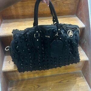 Elegant Black Studded Travel Bag